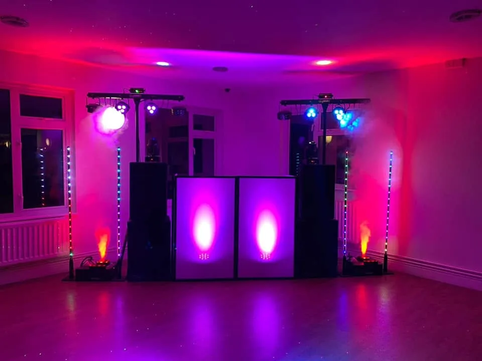 Colourful mobile disco setup